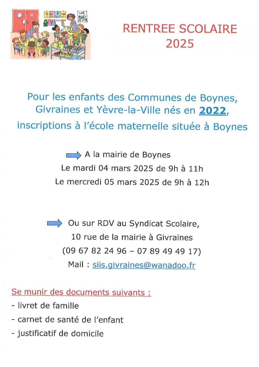 rentrée 2025 - Commune de Boynes
