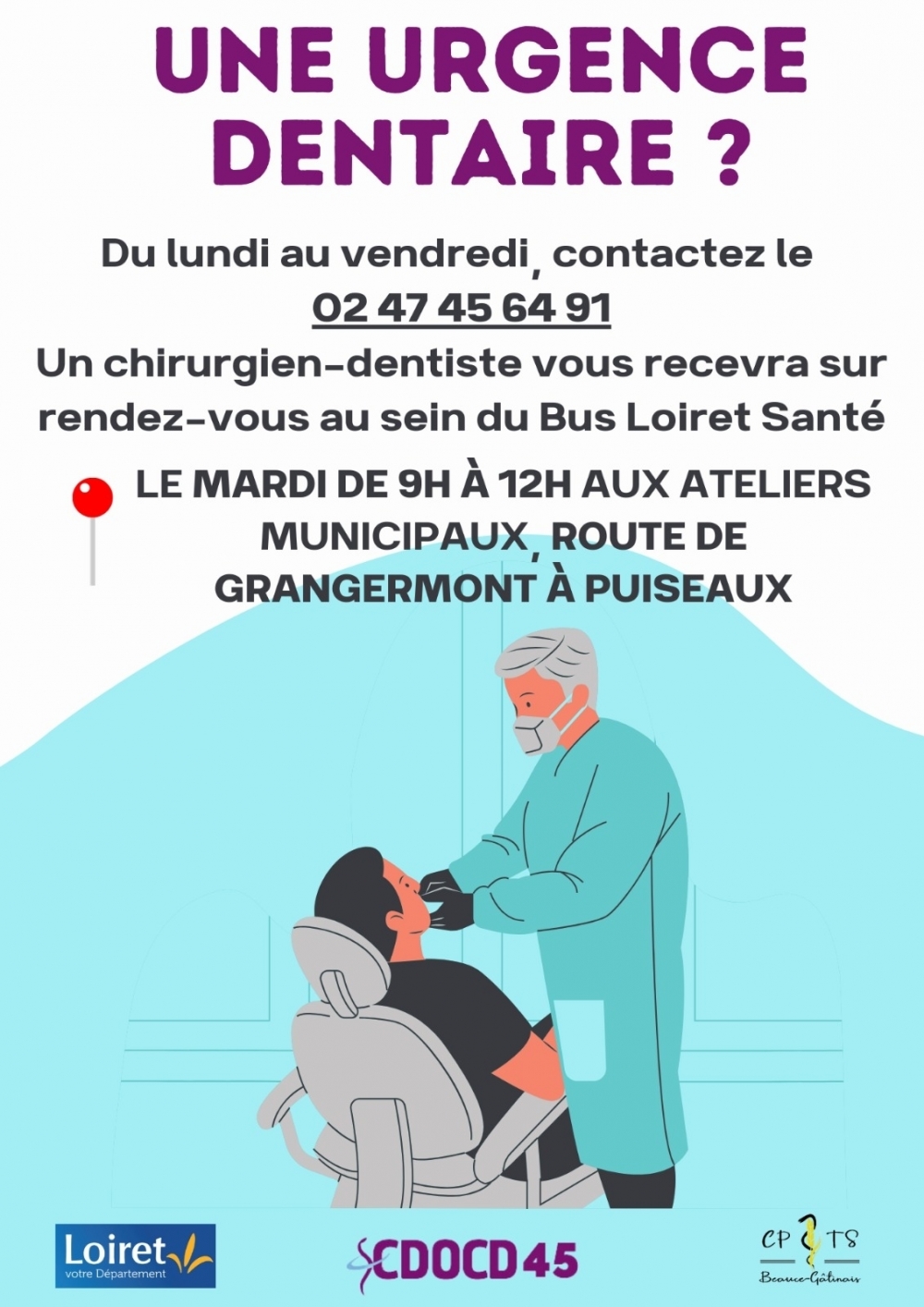 Urgence dentaire Puiseaux - Commune de Boynes