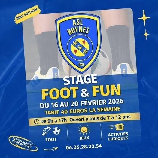 Stage de foot & fun - Commune de Boynes