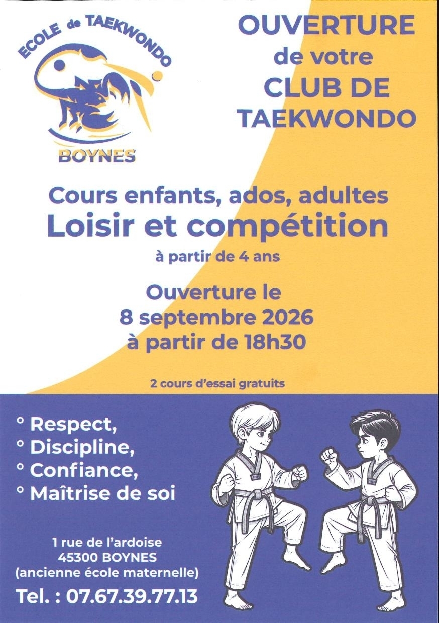 Ecole de Taekwondo - Commune de Boynes